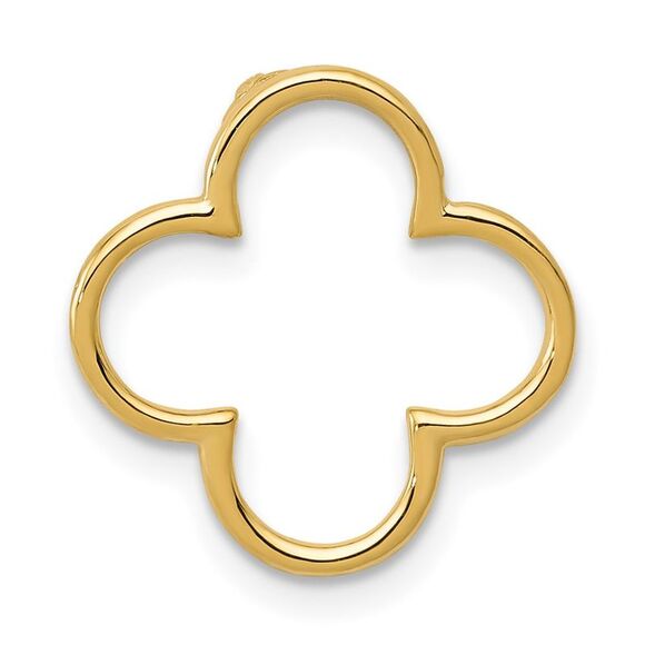 Kazi Luxury 14k Yellow Gold Small Quatrefoil Design Chain Slide